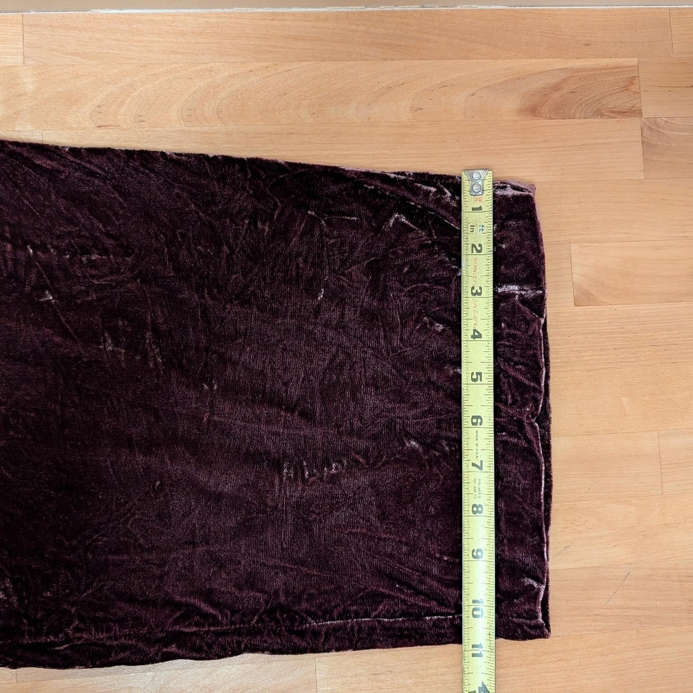 Silk Velvet Chocolate Brown Cropped Wide Leg Vintage Pants - Picture 10 of 10